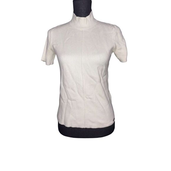 Tahari Short Sleeve Mock Neck Sweater - Picture 1 of 6